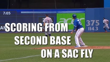 MLB | Scoring From Second Base On A Sac Fly