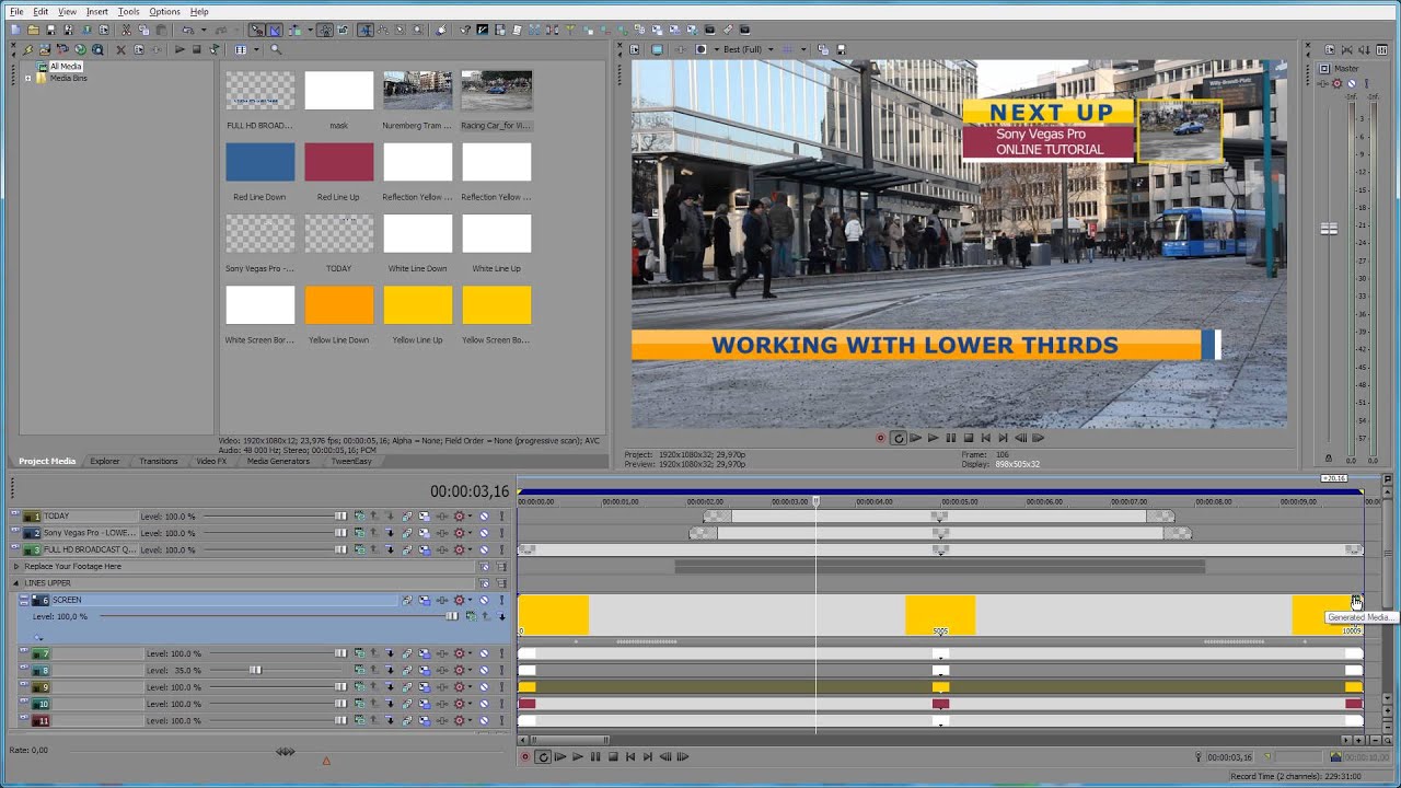 How to use lower third templates in sony vegas pro youtube