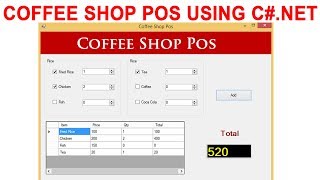 Coffee Shop Pos System using C#.NET