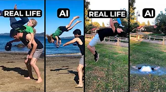 Real Life Vs AI Parkour And Flips (Compilation 4) thumbnail