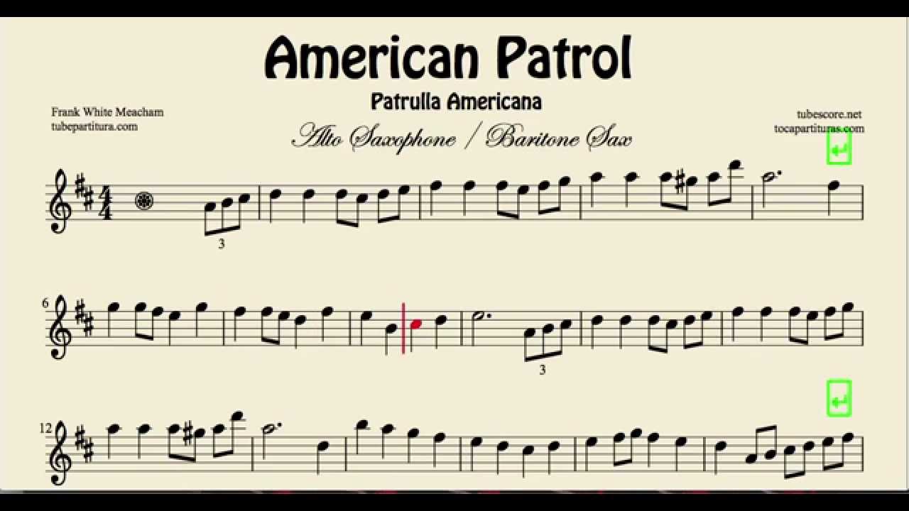 american patrol sheet music for alto saxophone and baritone american patrol piano sheet music