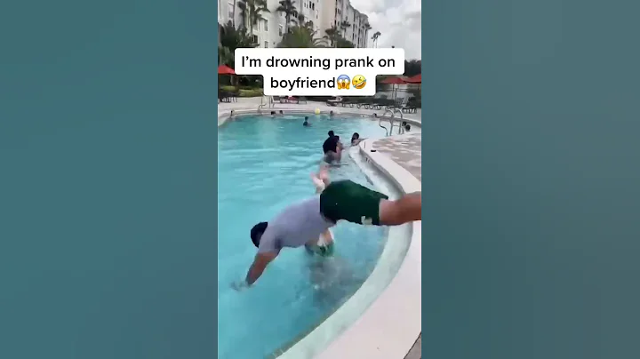I’m DROWNING prank on my BOYFRIEND! 😰😱 (he saves me) #shorts