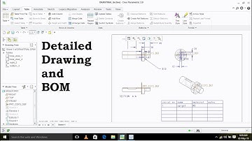 Detailed Drawing and Bill of Material(BOM)    in    CREO