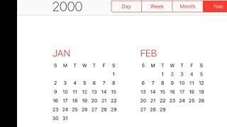 2000 Calendar Youtube