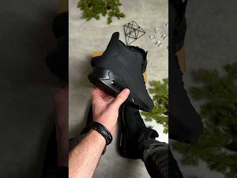 Чоловічі кросівки зимові чорні шкіра текстиль MW5041, видео 1