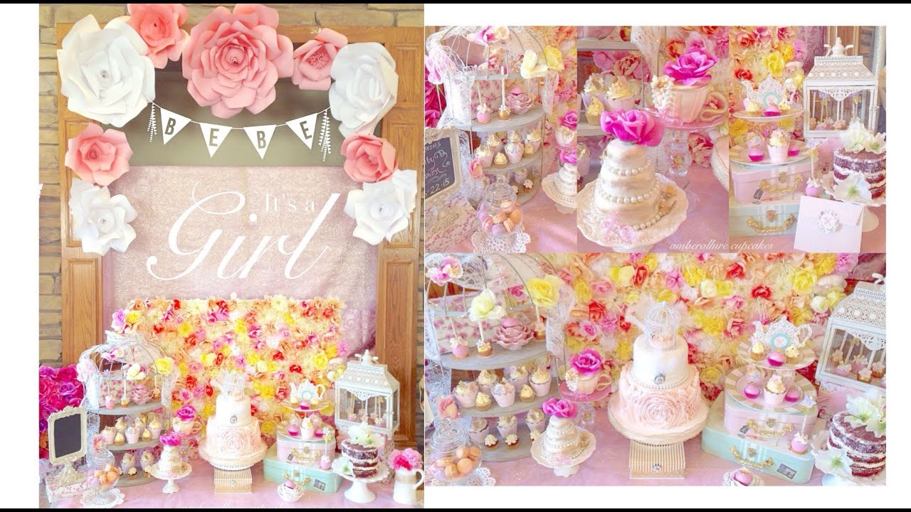 vintage tea party baby shower dessert table amberallure youtube