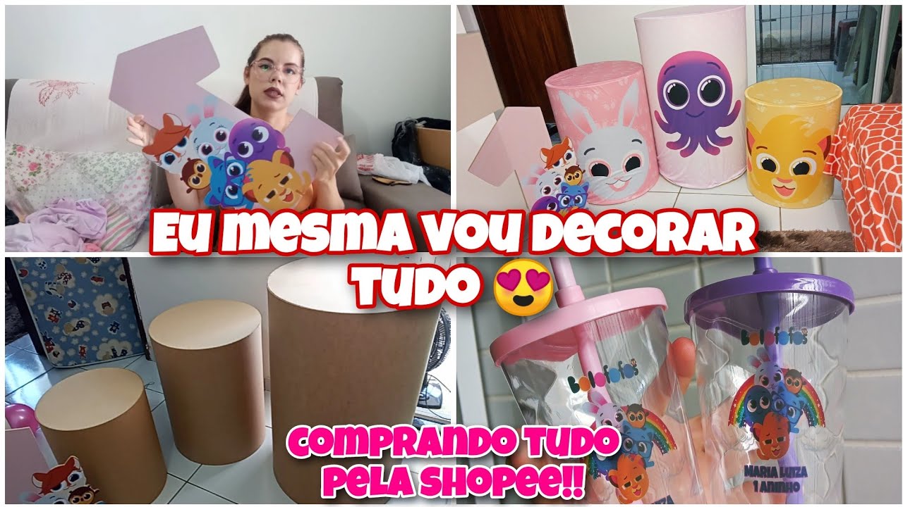 COMPRAS NA SHOPEE PRO ANIVERSÁRIO DE 1 ANO DA MINHA FILHA |TEMA BOLOFOFOS