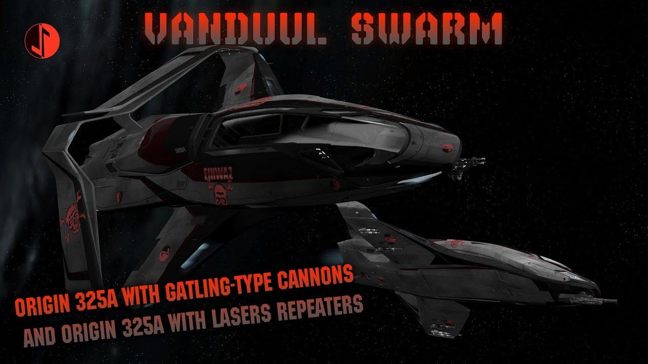 ORIGIN 325A equipped with Gatling type cannons and ORIGIN 325A with Laser Repeaters