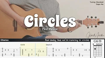 Circles - Post Malone | Fingerstyle Guitar | TAB + Chords + Lyrics