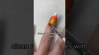 how to get candy corn nails with a sponge 🎃✨ #lightslacquer #nailpolish #nails #halloween #hallowe
