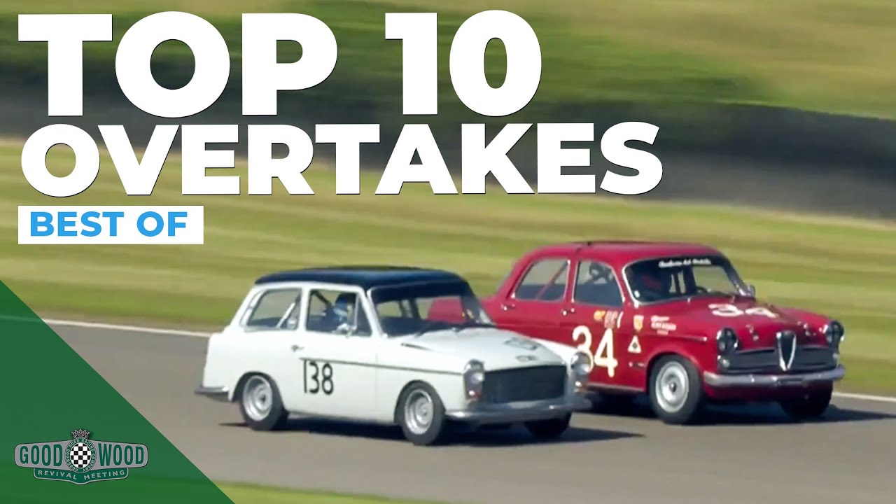 ⁣Top 10 overtakes at Goodwood Revival 2023