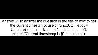 How to get Timestamp of the current Date and time in Rust