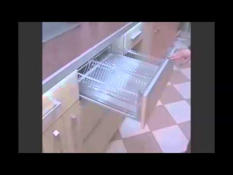 Отцедник за вграждане в долен шкаф с метална тава - YouTube