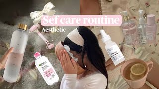 Aesthetic self care routine! 🧘‍♀️🫧🕯️