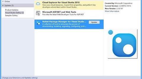 Visual Studio NuGet Update Updated Visual Studio 2010 2013 2015 2016 2017 2018