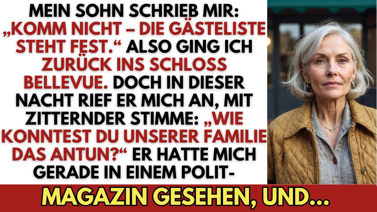 Am Dienstagnachmittag schrieb mir mein eigener Sohn: „Komm dieses Wochenende nicht zum Jubiläumsessen. Isabels Eltern brauchen deinen Tisch.“ Fünf Monate hatte ich die Feier mitfinanziert, doch...