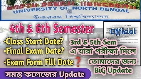 NBU UG CBCS 4th & 6th Semester BIG UPDATE: Exam Date & Class Start Date &etc OFFICIAL UPDATE 2022-23