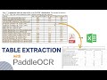 Extract Tables from PDF and convert to Excel sheet with Paddle OCR text detection and recognition.