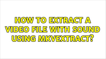 How to extract a video file with sound using mkvextract?