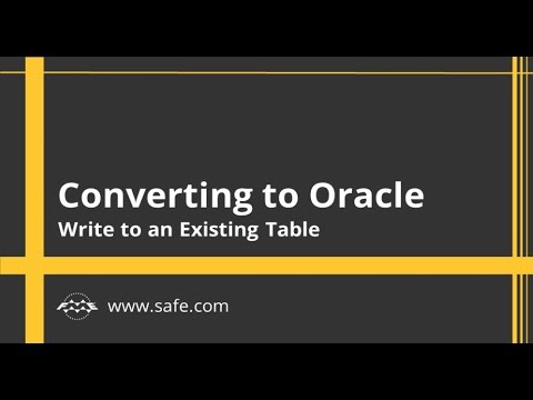 Converting to Oracle -  Write to an Existing Table