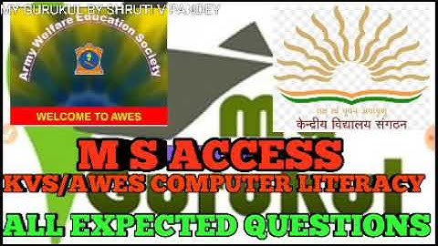AWES/KVS/PRT/TGT/PGT/COMPUTER M S ACCESS
