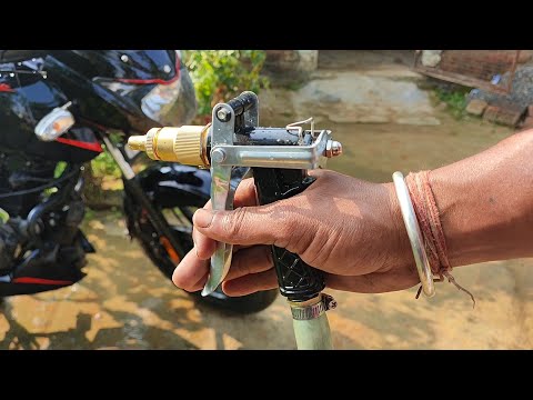 Pressure water gun for bike wash | bike wash gun | how to install water spray gun best bike wash