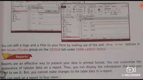 CLASS 8TH COMPUTER CH-3 WORKING WITH QUERIES FORMS AND REPORTS PART-3 CHAPTER EXPLANATION