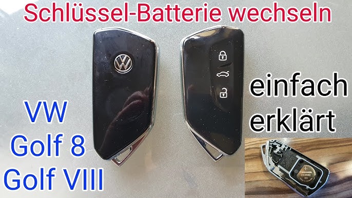 VW Golf 8 Notentriegelung , Schlüssel geht nicht , Notstart Motor mit  leerer Schlüsselbatterie 
