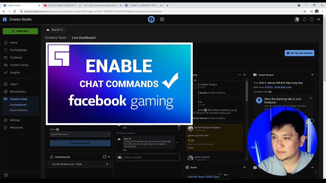 ENABALE Facebook Gaming CHAT COMMAND Version 2 (TAGALOG) - YouTube
