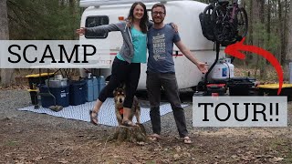 Tour of our 13 ft Scamp Travel Trailer // How We Live Off-Grid In Our Tiny Camper