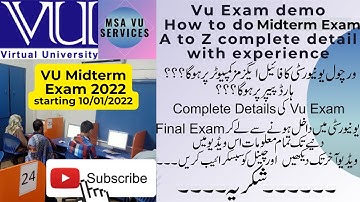 Vu exam demo, how to take vu exam,how to use vu exam software, vu exam Software demo, #vu#vuexam