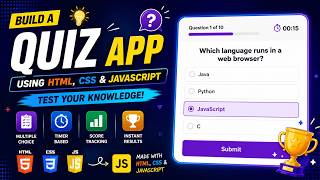 🧠 Quiz Application Using HTML, CSS & JavaScript | Interactive Quiz App | Complete Frontend Project