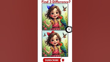 Find 3 Difference #70 | Only 1% Can Find The 3rd One | #findthedifference #parrot  #girl #shorts #yt
