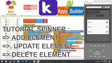 Tutorial Spinner ; Add, Update and Delete Element with App Inventor, Kodular, Appy Builder