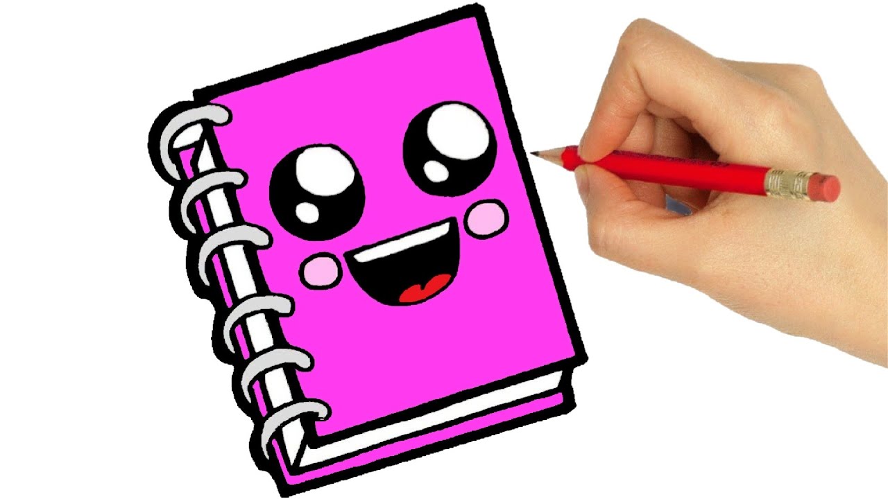 Como dibujar un Cuaderno para niños  Dibujo de Cuaderno paso a paso 