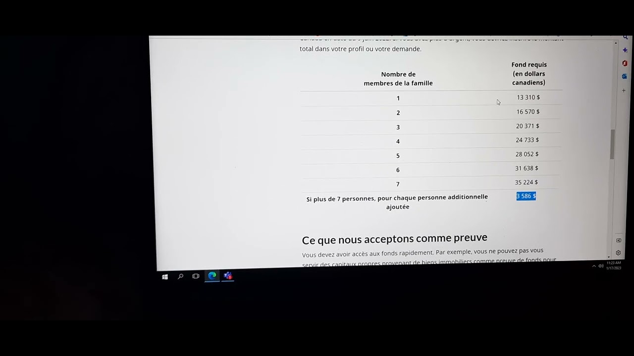 la preuve de fond pour immigration Canada ️☃️ ️شحال خاص يكون عندي ديال