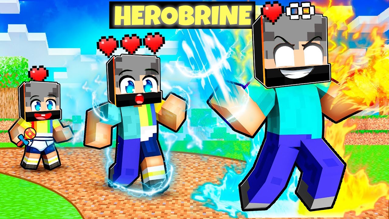 BIRTH To DEATH Of A BABY ELEMENTAL HEROBRINE In Minecraft!! (Hindi)