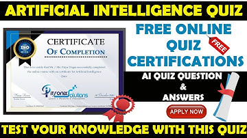 Artificial Intelligence Free Online Quiz with Certification