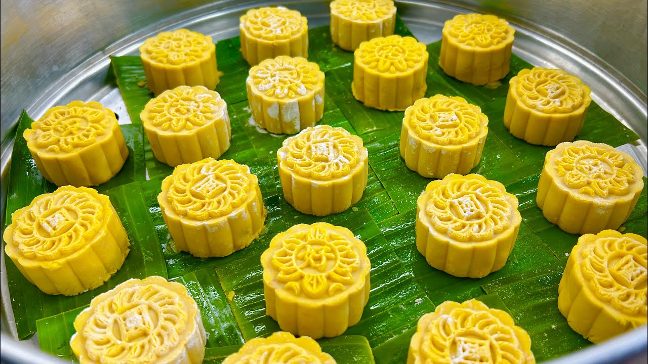 ขนมเทียนฟักทองไส้เค็ม สวยดีมีความหมาย เหนียวนุ่มข้ามวันไส้อร่อยมากสีสวย