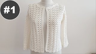 How to crochet hemstitched summer cardigan #1