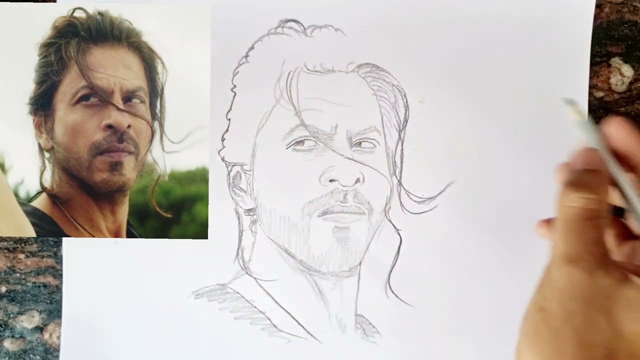 Portrait drawing of Bollywood actor Shah Rukh Khan