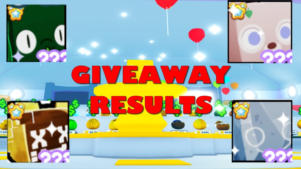 PET SIM X GIVEAWAY WINNERS YouTube
