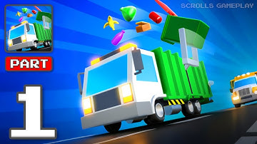 Garbage Truck 3D - Gameplay Walkthrough Part 1 - Drive and Clean the City (iOS, Android)