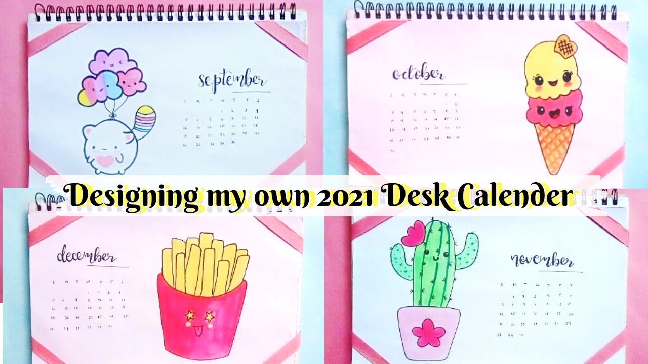 Cute *kawaii* 2021 Desk Calendar DIY Desk Calendar She Creates