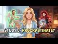 Study vs Procrastinate English Conversation | Real English Dialogue | A2–B1