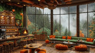 Smooth Jazz Music with Early Morning Coffee Shop & Foggy Forest ☕ Cafe Jazz Music to Good Mood