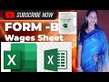 Form -B(Wages Sheet) @bncreations1989 #computer #windows #microsoftoffice #ms_word_excel_powerpoint 