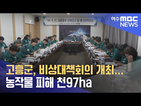 고흥군, 비상대책회의 개최...농작물 피해 천97ha (240922일/뉴스데스크)