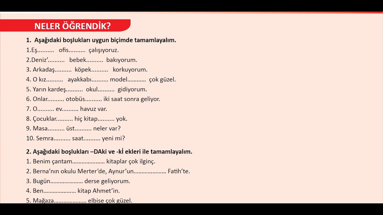 41.Ders A1 İstanbul Kitabı ÜNİTE 6.C NELER ÖĞRENDİK المستوى الأول A1:الدرس الأربعون