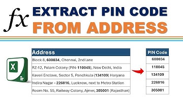 Extract Pin Code From Address in Excel